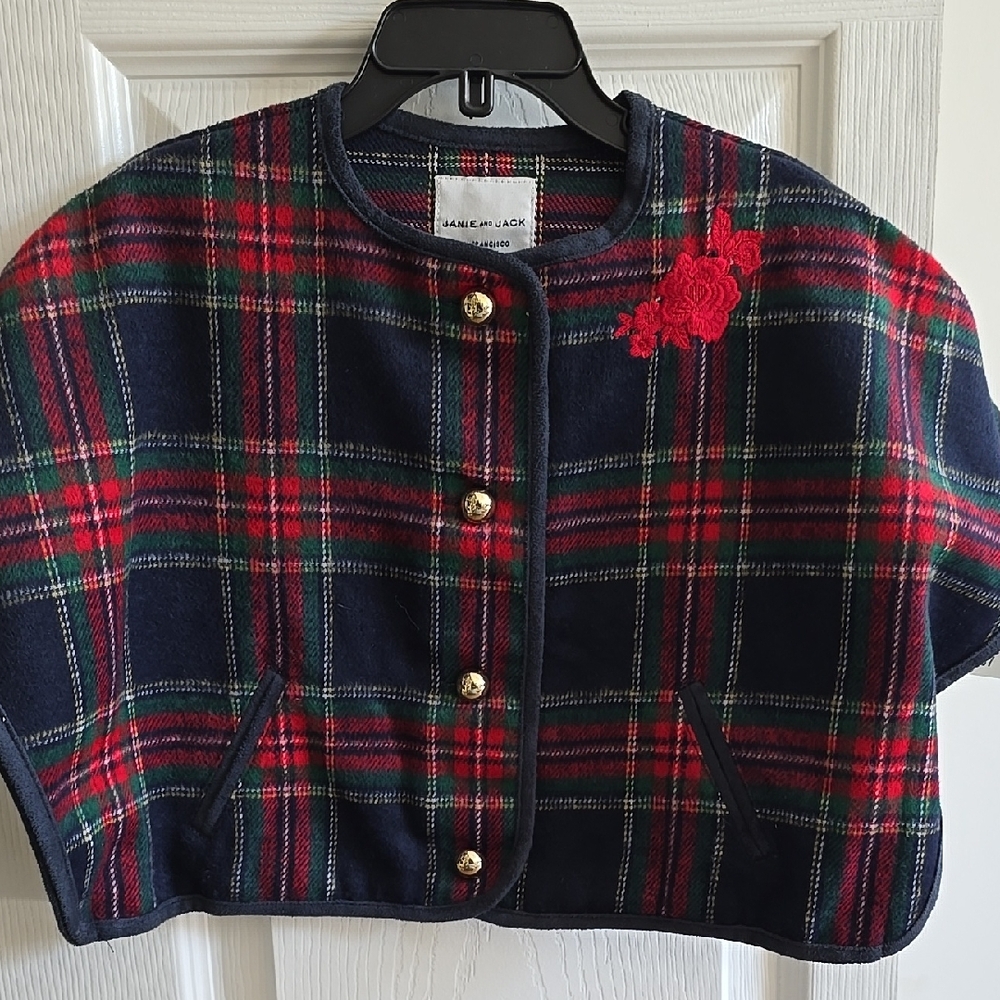 Janie And Jack Plaid Kids Jacket with Red and Green Accents